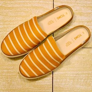 TOMS Women’s Sunrise Slip-Ons in Sunflower Riviera Stripe
